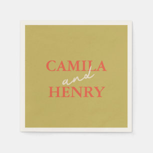 Serviette En Papier Serviettes de Mariage de style vert moderne