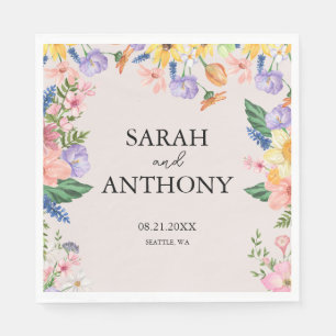 Serviette En Papier Serviettes de mariage du printemps fleur sauvage
