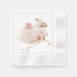 Serviette En Papier Serviettes de mariage élégantes avec gâteau Mariag