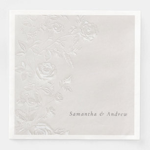 Serviette En Papier Serviettes de mariage élégantes en relief aveugle 