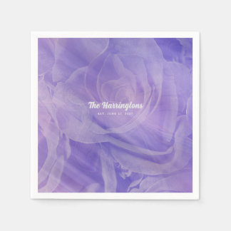 Serviette En Papier Serviettes de mariage élégantes rose lavande viole