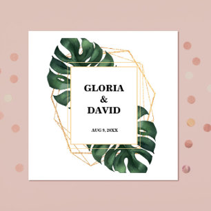 Serviette En Papier Serviettes de mariage en feuille de palmier tropic