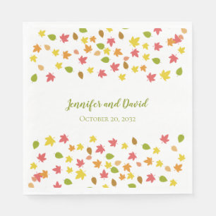 Serviette En Papier Serviettes de mariage Feuilles d'automne