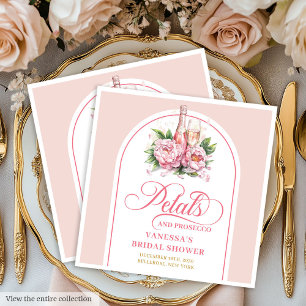 Serviette En Papier Serviettes de mariage Fleurs modernes et Prosecco