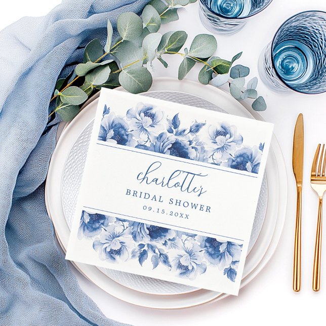 Serviette En Papier Serviettes de mariage floral aquarelle (Créateur téléchargé)