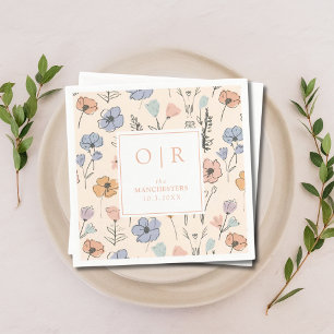 Serviette En Papier Serviettes de Mariage floral de printemps sur mesu