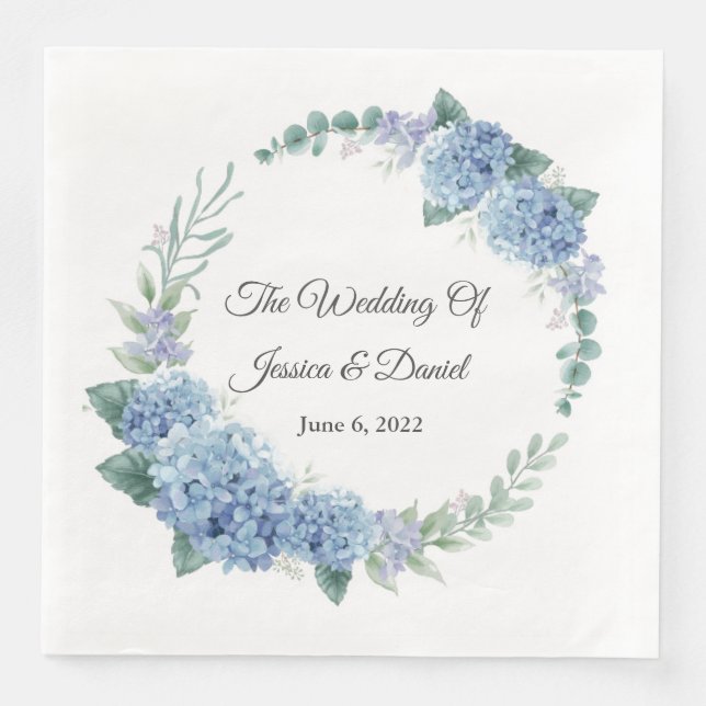 Serviette En Papier Serviettes de mariage florales (Devant)