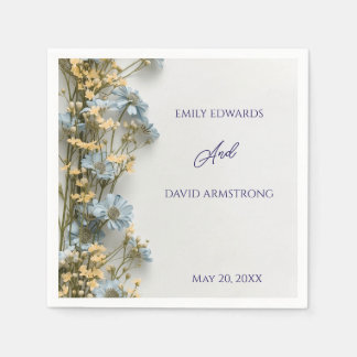 Serviette En Papier Serviettes de mariage florales modernes