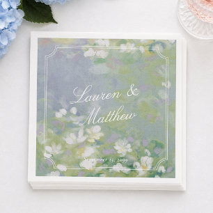 Serviette En Papier Serviettes de mariage florales pastel élégantes