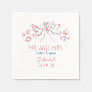 Serviette En Papier Serviettes de Mariage Inséparables à main lunaire