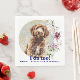 Serviette En Papier Serviettes de mariage Labradoodle avec photo de ch