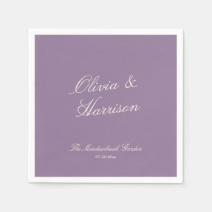 Serviette En Papier Serviettes de mariage Mauve Garden