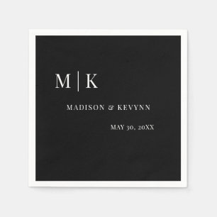 Serviette En Papier Serviettes de mariage minimalistes