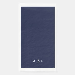 Serviette En Papier Serviettes de mariage monogramme blanc sur fond ma