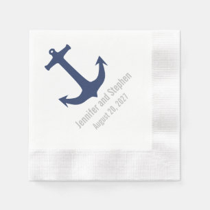 Serviette En Papier Serviettes de mariage personnalisées avec ancre na