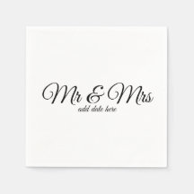 Serviettes de mariage personnalisées avec dates