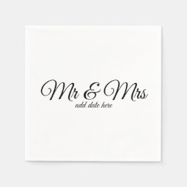 Serviette En Papier Serviettes de mariage personnalisées avec dates