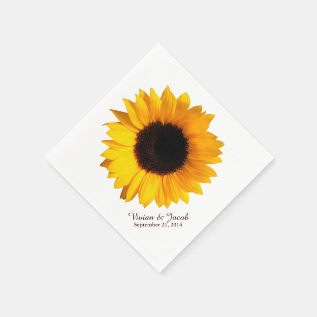 Serviette En Papier Serviettes de mariage personnalisées en fleurs de  (Coin)