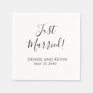 Serviette En Papier Serviettes de mariage personnalisées 'Just Married