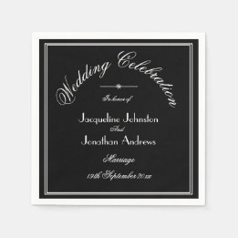 Serviette En Papier Serviettes de mariage personnalisées, simples et n