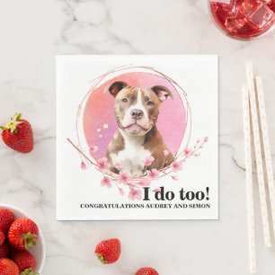 Serviette En Papier Serviettes de mariage Pitbull avec photo de chiens