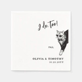 Serviette En Papier Serviettes de mariage pour chat minimaliste Moi au