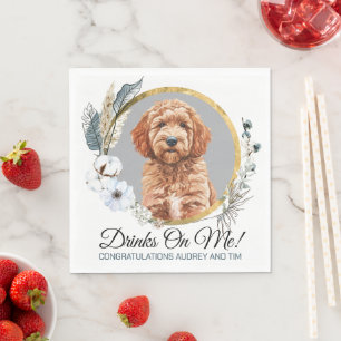 Serviette En Papier Serviettes de mariage pour chien Goldendoodle avec