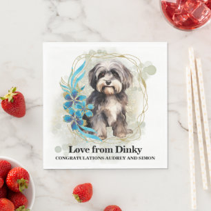 Serviette En Papier Serviettes de mariage pour chien Havanais avec pho