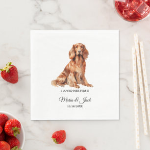 Serviette En Papier Serviettes de mariage pour chien Setter Irlandais 
