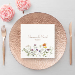 Serviette En Papier Serviettes de mariage pour jardin de fleurs sauvag