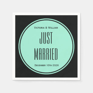 Serviette En Papier Serviettes de mariage rétro Just Married