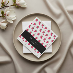 Serviette En Papier Serviettes de mariage rose fantaisie fraise