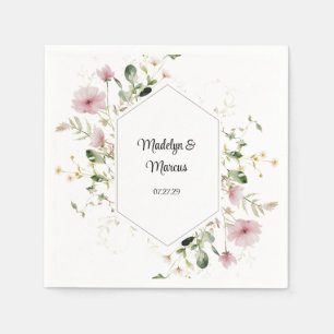 Serviette En Papier Serviettes de Mariage rose pastel