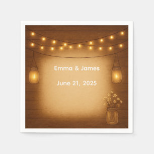Serviette En Papier Serviettes de Mariage Rustique Mason Jar & String