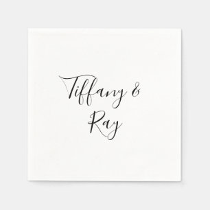 Serviette En Papier Serviettes de mariage simples et élégantes