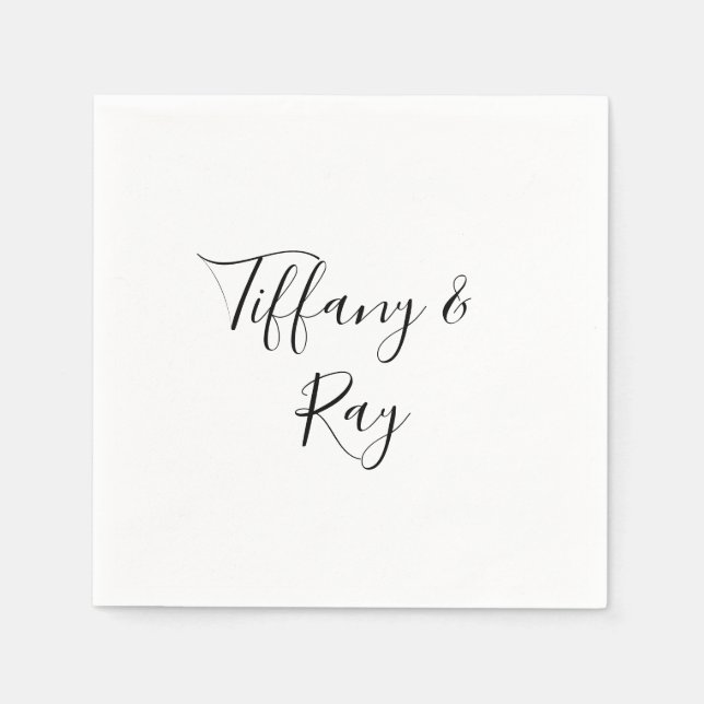 Serviette En Papier Serviettes de mariage simples et élégantes (Devant)