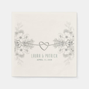 Serviette En Papier Serviettes de mariage simples et élégantes