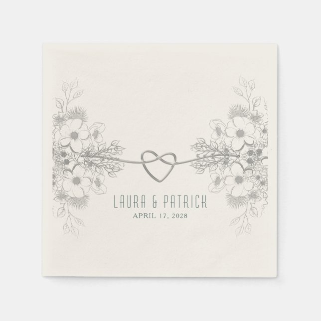 Serviette En Papier Serviettes de mariage simples et élégantes (Devant)