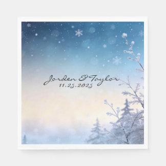 Serviette En Papier Serviettes de mariage Soft Winter Daydream