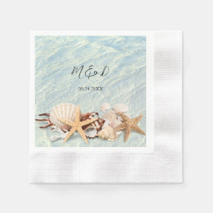 Serviette En Papier Serviettes de Mariage Tropical Ocean Beach Seashel