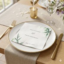 Serviettes de mariage vert sauge moderne