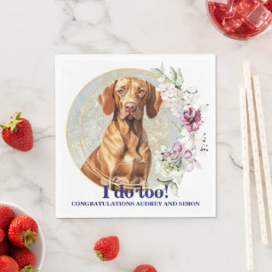 Serviette En Papier Serviettes de mariage Vizsla avec photo de chiens