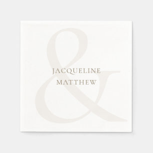 Serviette En Papier Serviettes de Mariage White Gold personnalisées