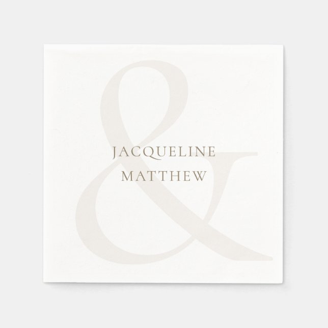 Serviette En Papier Serviettes de Mariage White Gold personnalisées (Devant)