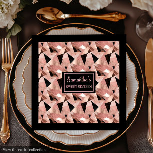Serviette En Papier Serviettes de mode Or Rose et Noir Brillants