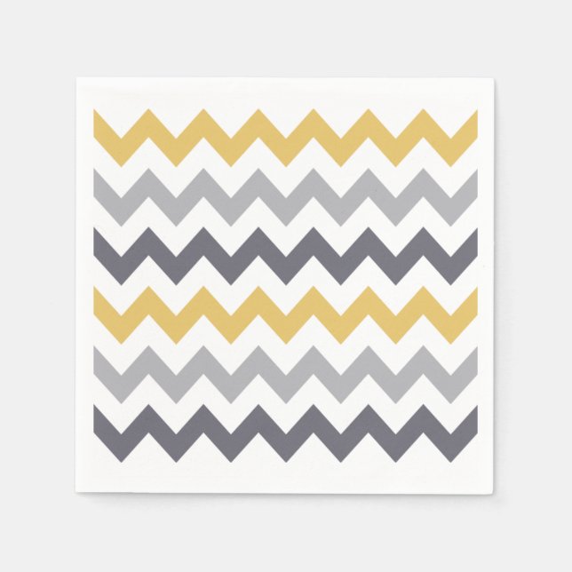Serviette En Papier Serviettes de motif gris et jaune (Devant)