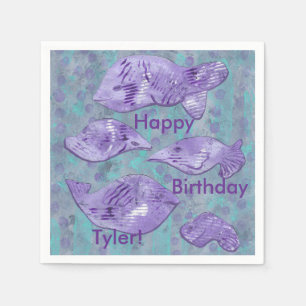 Serviette En Papier Serviettes de naissance personnalisées Poisson Vio