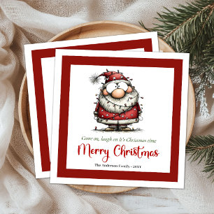 Serviette En Papier Serviettes de Noël avec un Père Noël humoristique 