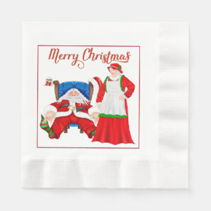 Serviette En Papier Serviettes de Noël de Père Noël et Madame Claus