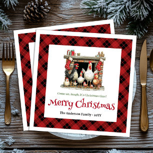 Serviette En Papier Serviettes de Noël fantaisistes avec poulets perso